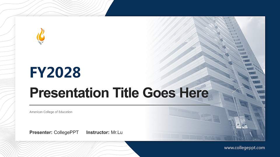 American College of Education Academic Presentation/Research Findings Report PPT Template16:9 ratio PPT effect preview image