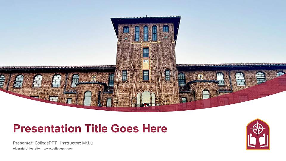 Alvernia University Course/Courseware Creation PPT Template16:9 ratio PPT effect preview image