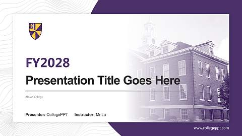 Albion College Academic Presentation/Research Findings Report PPT Template