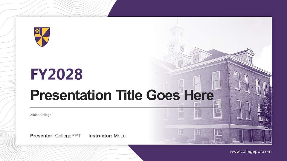 Albion College Academic Presentation/Research Findings Report PPT Template16:9 ratio PPT effect preview image1