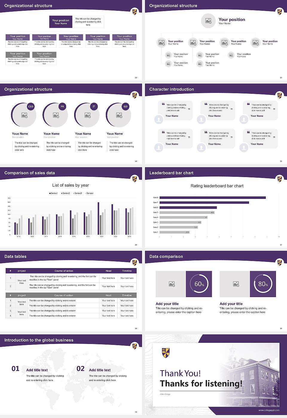 Albion College Academic Presentation/Research Findings Report PPT Template16:9 ratio PPT effect preview image4