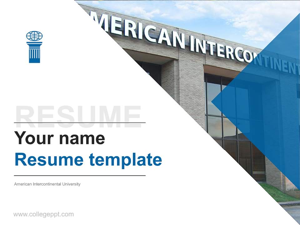 American Intercontinental University Resume PPT Template4:3 ratio PPT effect preview image5