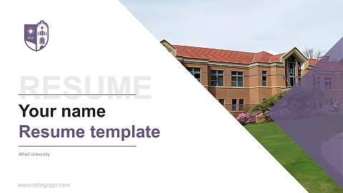 Alfred University Resume PPT Template