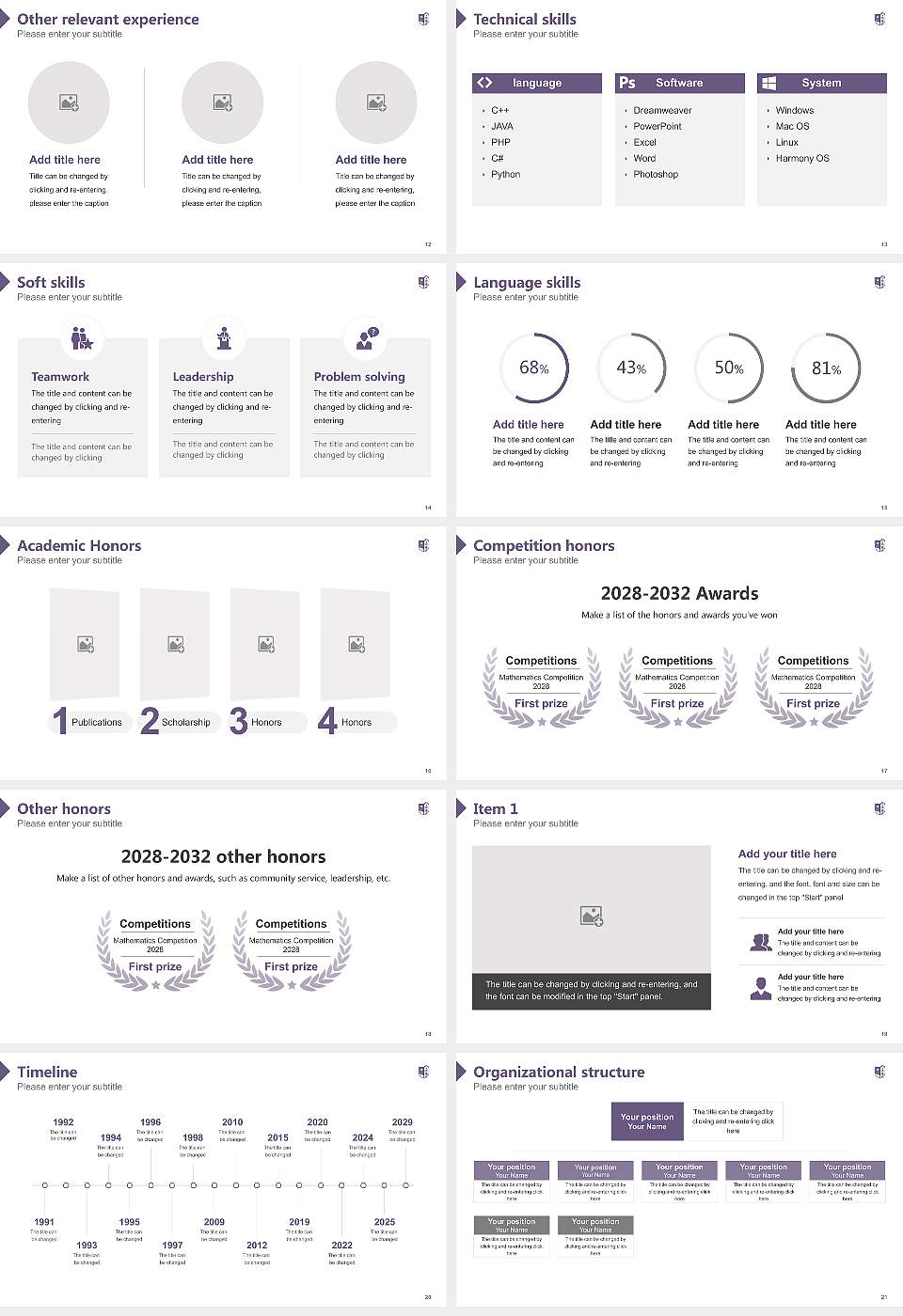 Alfred University Resume PPT Template16:9 ratio PPT effect preview image3