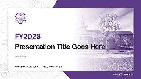 Amherst College Academic Presentation/Research Findings Report PPT Template