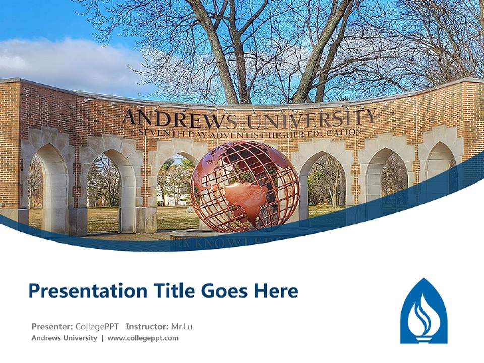 Andrews University Course/Courseware Creation PPT Template4:3 ratio PPT effect preview image5