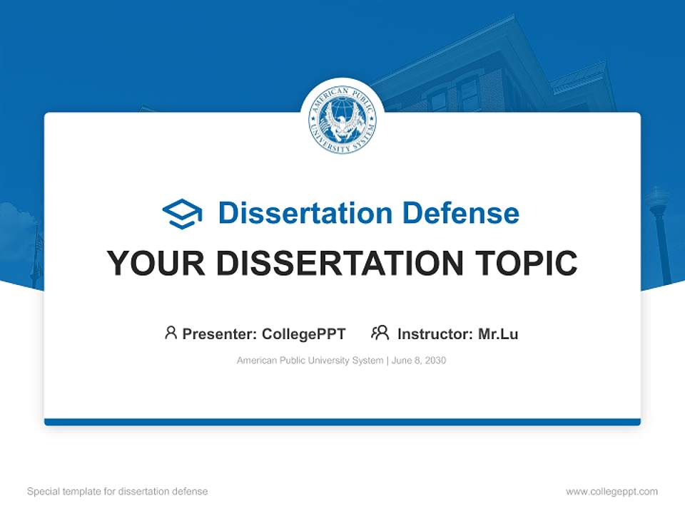 American Public University System Graduation Thesis Defense PPT Template4:3 ratio PPT effect preview image7