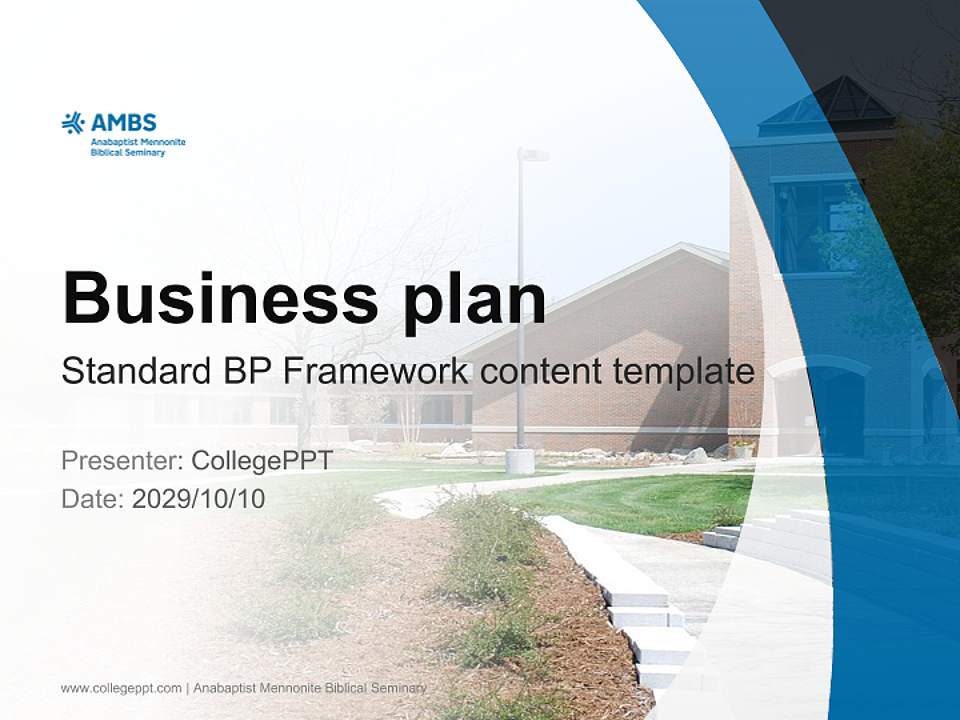 Anabaptist Mennonite Biblical Seminary Competition/Entrepreneurship Contest PPT Template4:3 ratio PPT effect preview image9