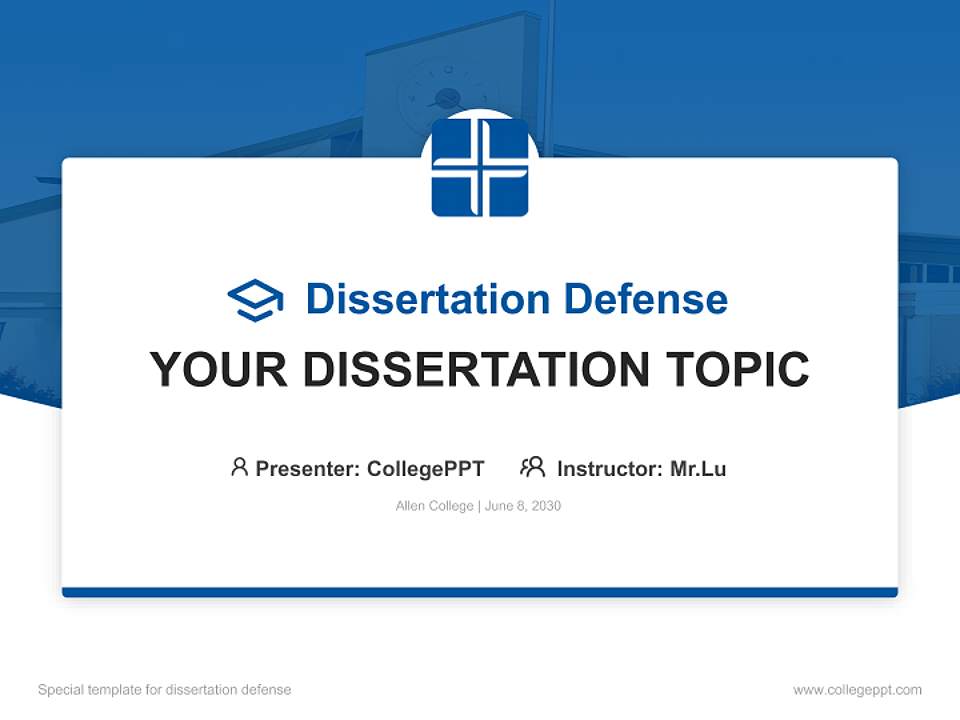 Allen College Graduation Thesis Defense PPT Template4:3 ratio PPT effect preview image7