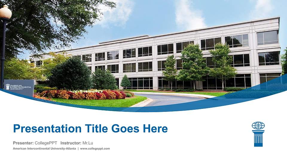 American Intercontinental University-Atlanta Course/Courseware Creation PPT Template16:9 ratio PPT effect preview image1