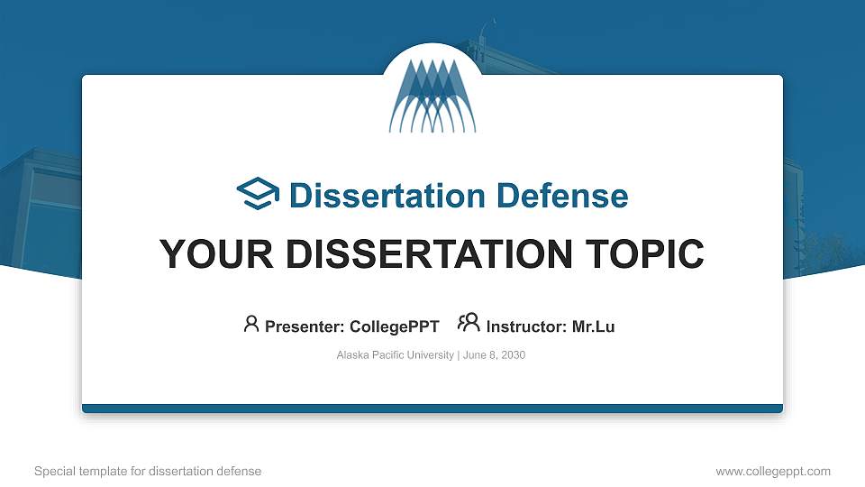 Alaska Pacific University Graduation Thesis Defense PPT Template16:9 ratio PPT effect preview image