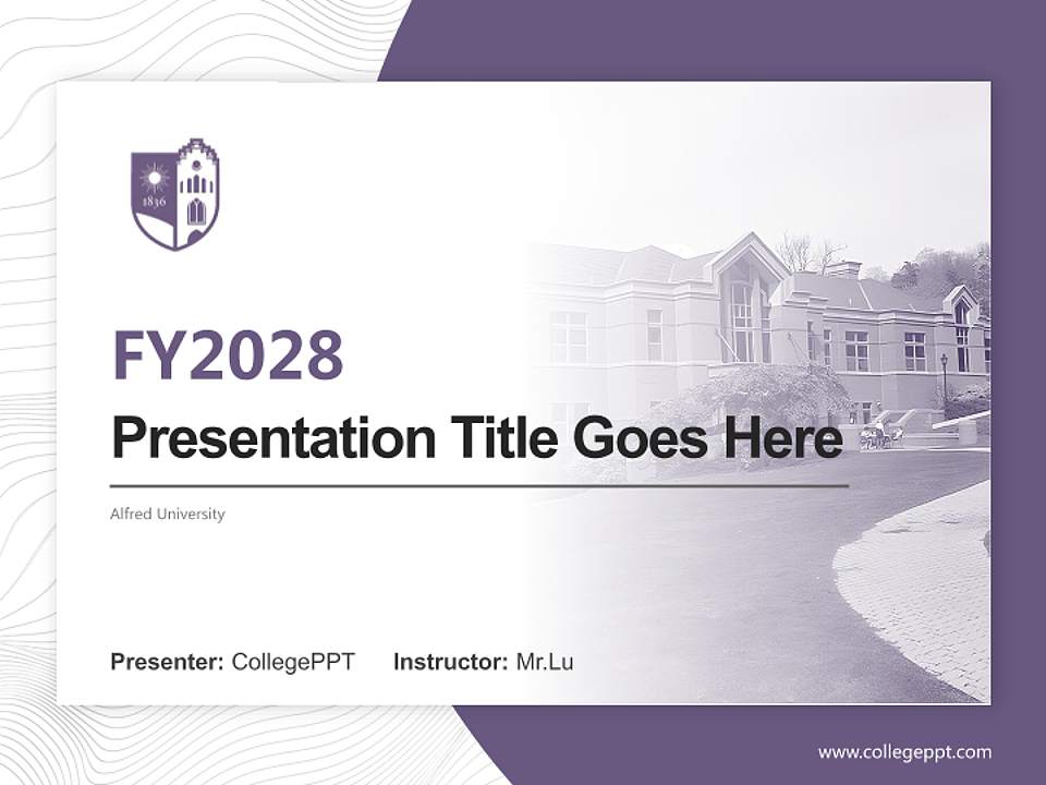 Alfred University Academic Presentation/Research Findings Report PPT Template4:3 ratio PPT effect preview image5