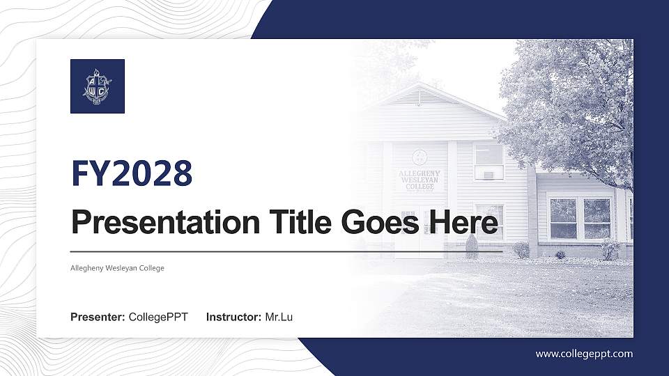 Allegheny Wesleyan College Academic Presentation/Research Findings Report PPT Template16:9 ratio PPT effect preview image