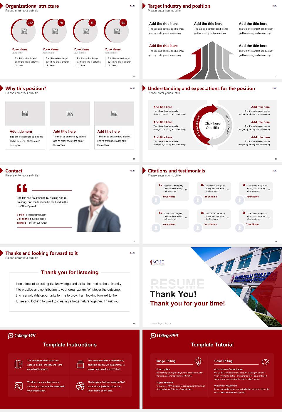 American College of Healthcare and Technology Resume PPT Template16:9 ratio PPT effect preview image4