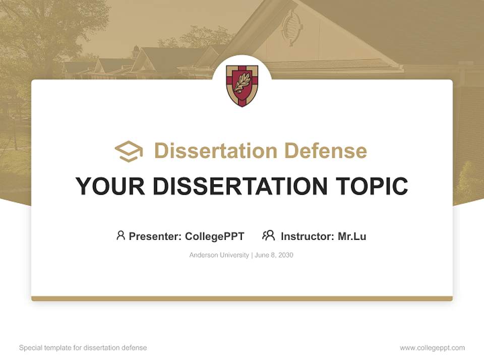 Anderson University Graduation Thesis Defense PPT Template4:3 ratio PPT effect preview image7