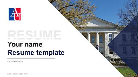 American University Resume PPT Template