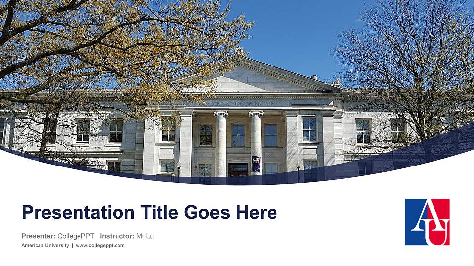 American University Course/Courseware Creation PPT Template16:9 ratio PPT effect preview image