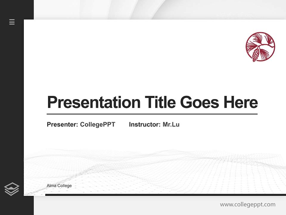 Alma College Thesis Proposal/Graduation Defense PPT Template4:3 ratio PPT effect preview image5