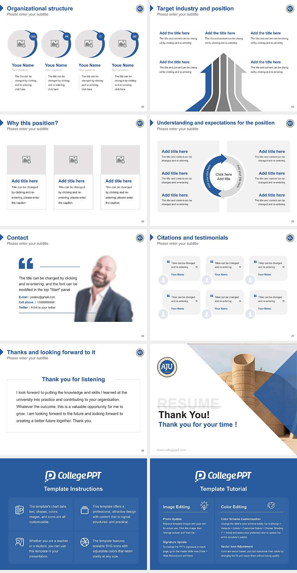 American Jewish University Resume PPT Template4:3 ratio PPT effect preview image4