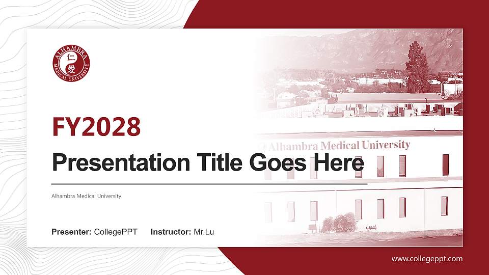 Alhambra Medical University Academic Presentation/Research Findings Report PPT Template16:9 ratio PPT effect preview image