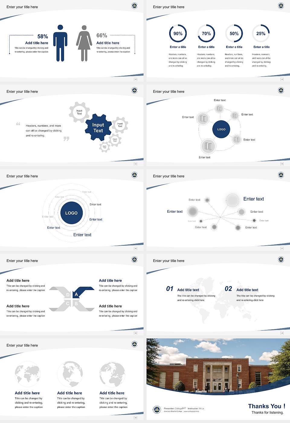 American Baptist College Course/Courseware Creation PPT Template16:9 ratio PPT effect preview image4