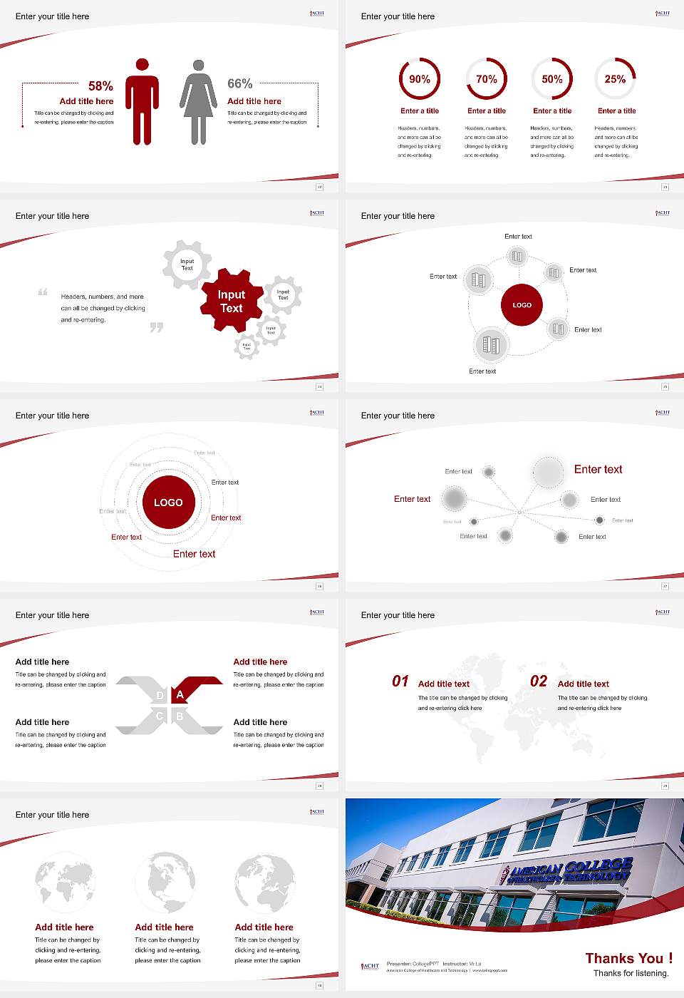 American College of Healthcare and Technology Course/Courseware Creation PPT Template16:9 ratio PPT effect preview image4