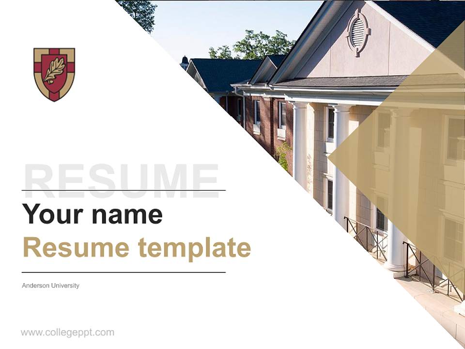 Anderson University Resume PPT Template4:3 ratio PPT effect preview image5