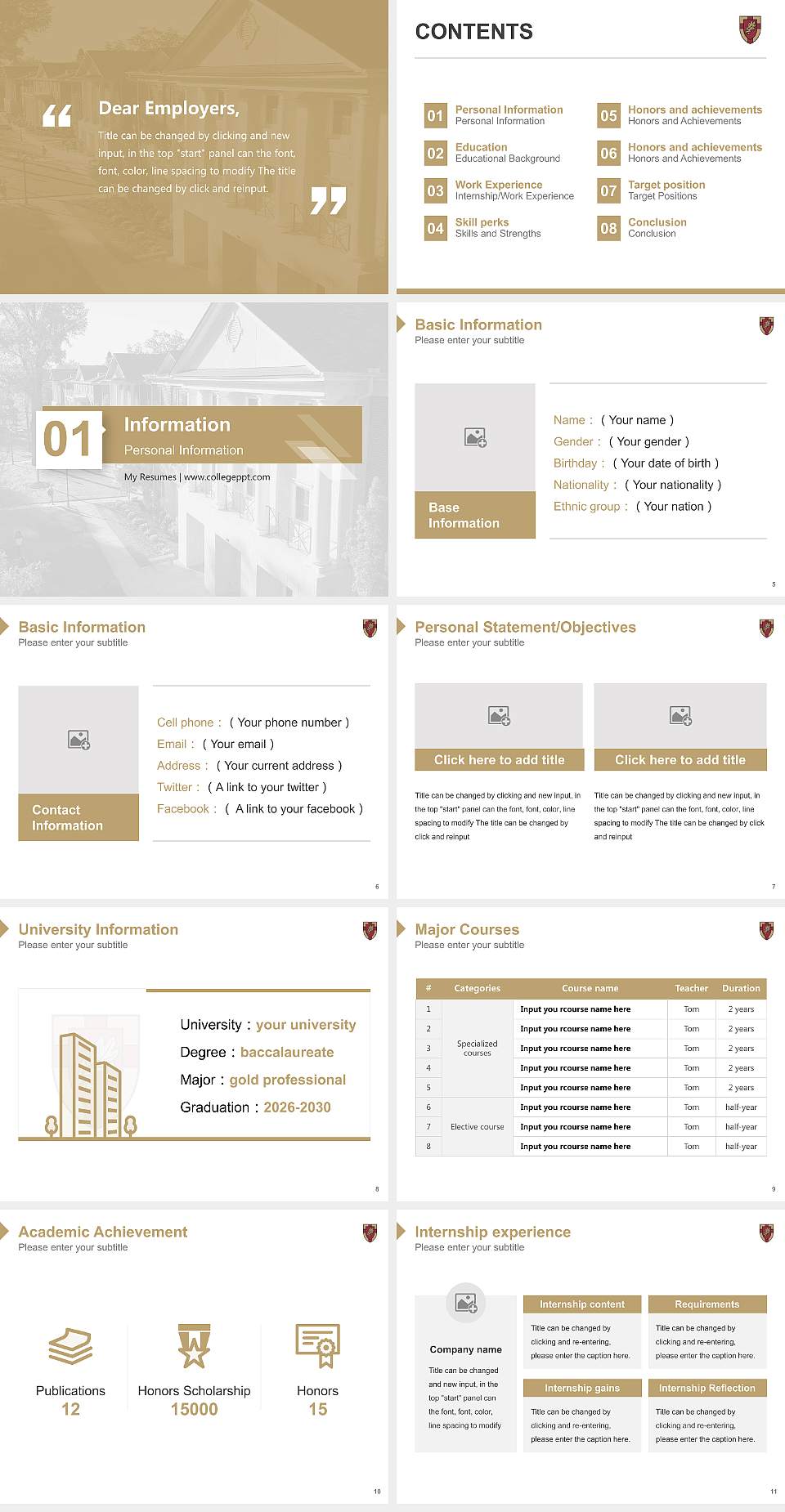 Anderson University Resume PPT Template4:3 ratio PPT effect preview image2