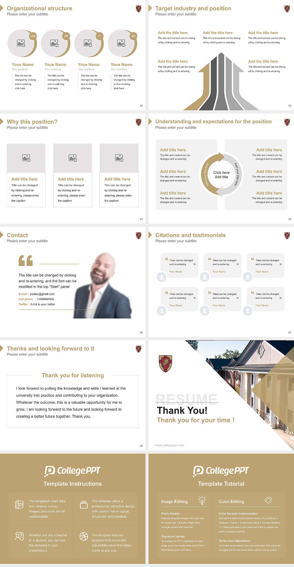 Anderson University Resume PPT Template4:3 ratio PPT effect preview image4