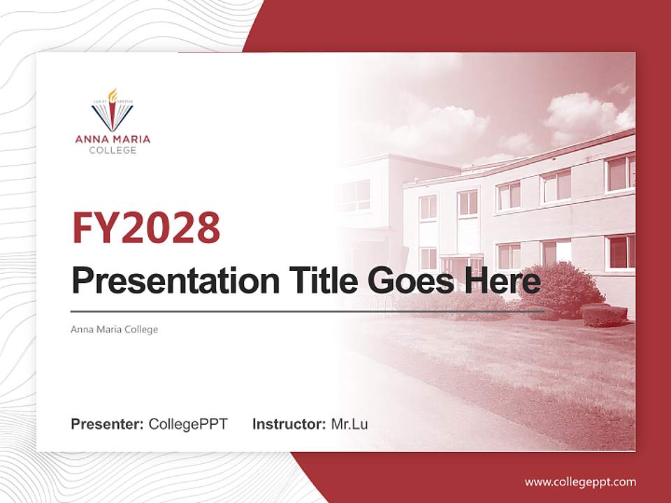 Anna Maria College Academic Presentation/Research Findings Report PPT Template4:3 ratio PPT effect preview image5