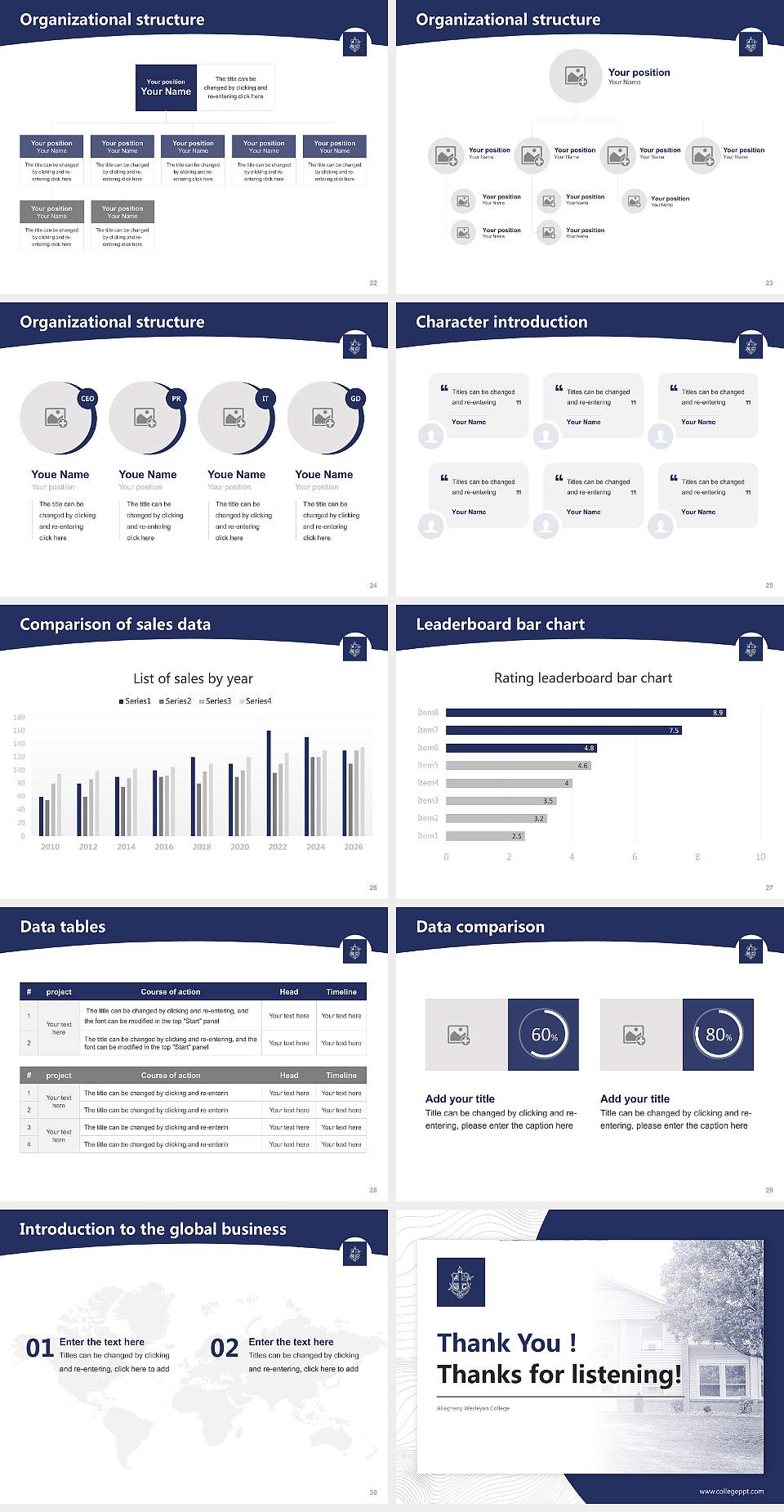 Allegheny Wesleyan College Academic Presentation/Research Findings Report PPT Template4:3 ratio PPT effect preview image4