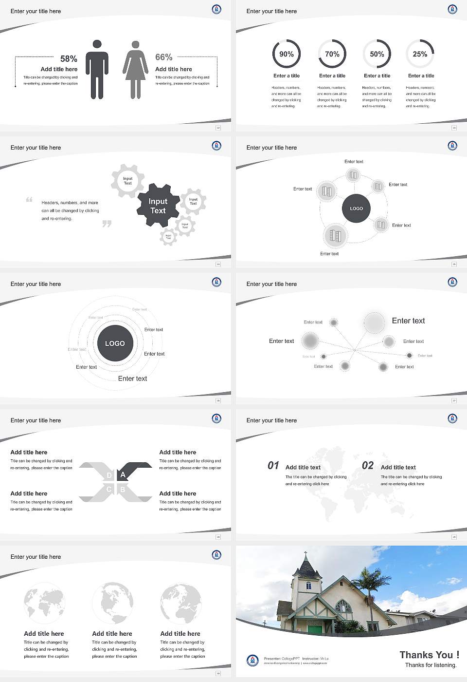 America Evangelical University Course/Courseware Creation PPT Template16:9 ratio PPT effect preview image4