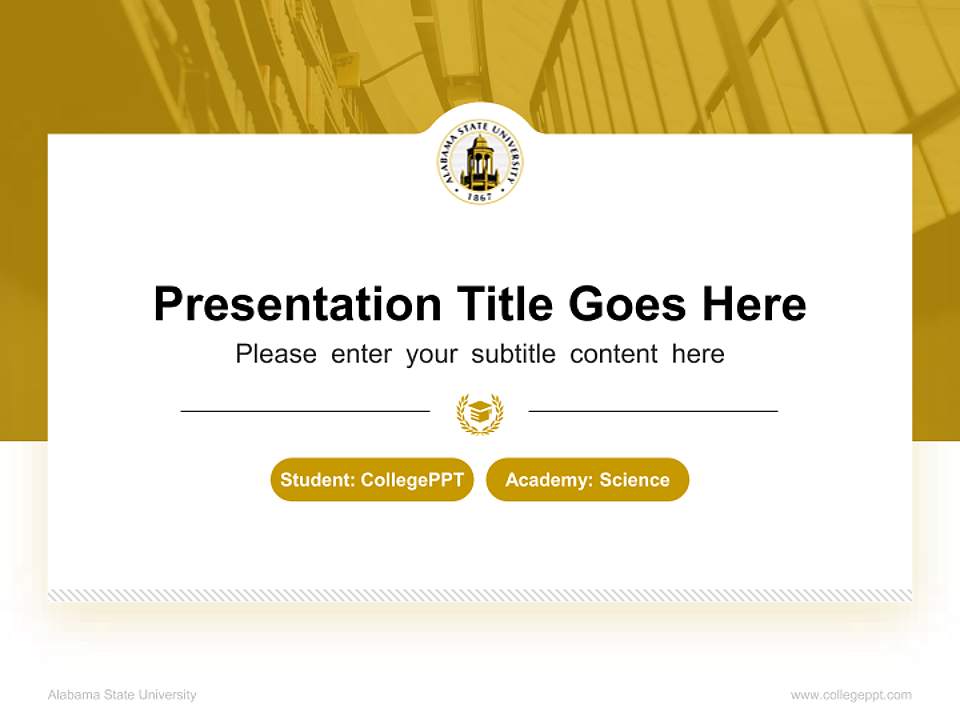 Alabama State University National Scholarship Defense PPT Template4:3 ratio PPT effect preview image4