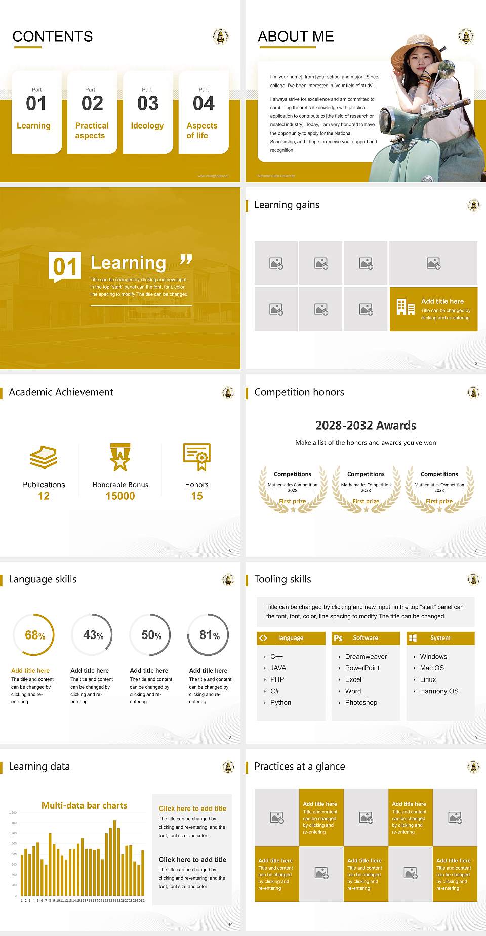 Alabama State University National Scholarship Defense PPT Template4:3 ratio PPT effect preview image2