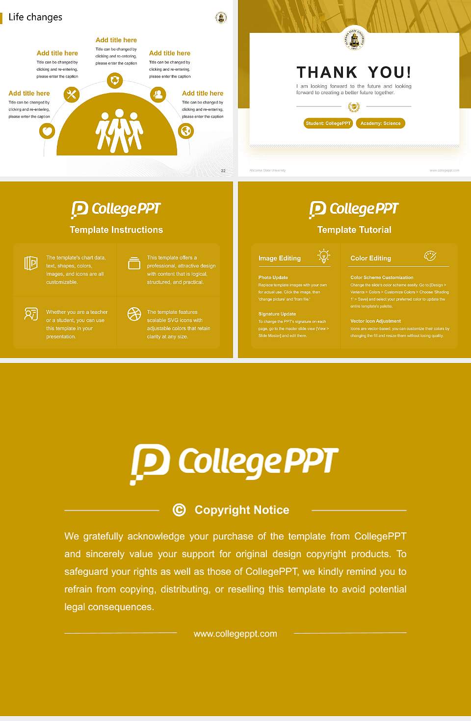 Alabama State University National Scholarship Defense PPT Template4:3 ratio PPT effect preview image4