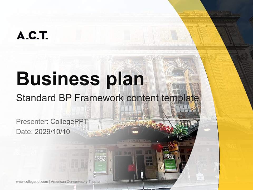 American Conservatory Theater Competition/Entrepreneurship Contest PPT Template4:3 ratio PPT effect preview image9