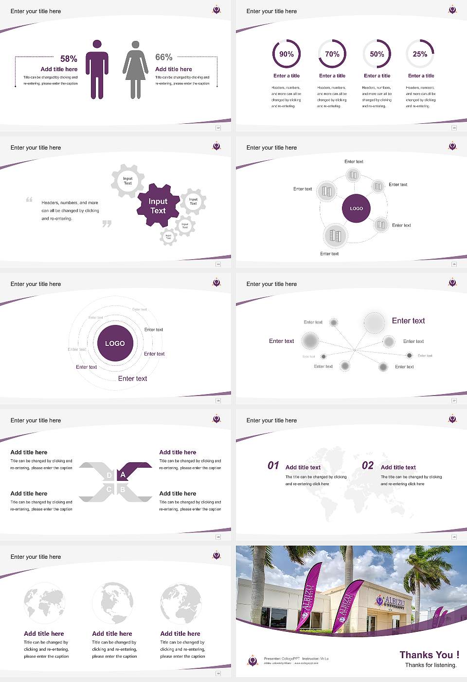 Albizu University-Miami Course/Courseware Creation PPT Template16:9 ratio PPT effect preview image4