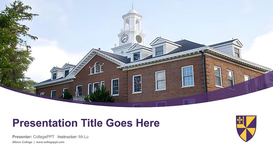 Albion College Course/Courseware Creation PPT Template16:9 ratio PPT effect preview image