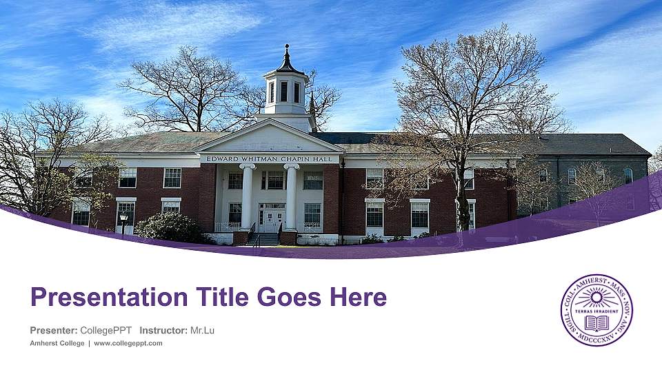 Amherst College Course/Courseware Creation PPT Template16:9 ratio PPT effect preview image