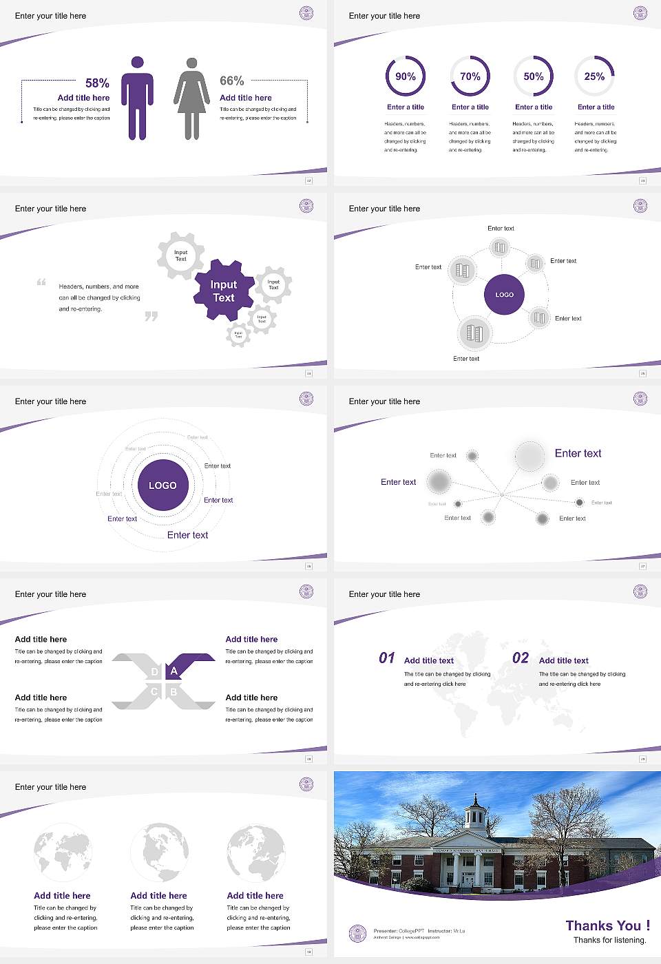 Amherst College Course/Courseware Creation PPT Template16:9 ratio PPT effect preview image4