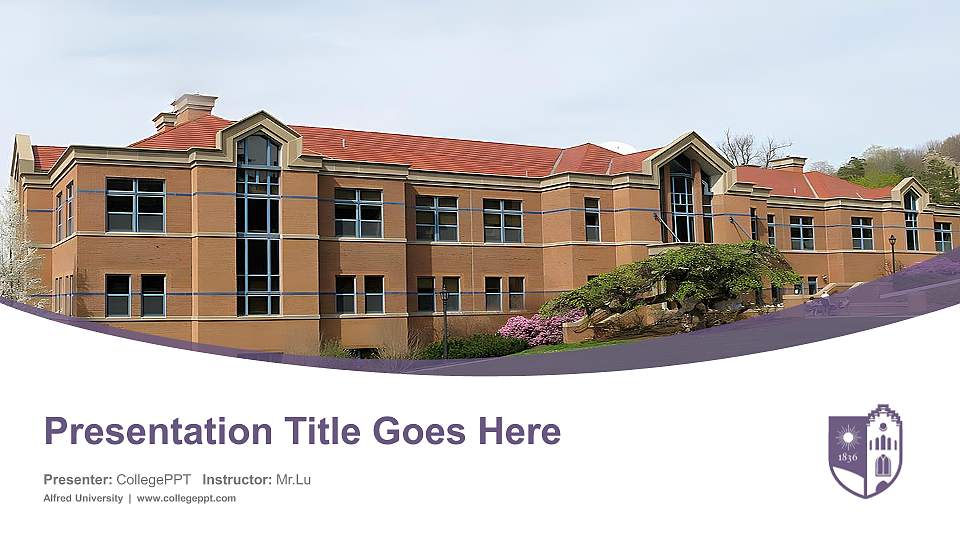 Alfred University Course/Courseware Creation PPT Template16:9 ratio PPT effect preview image