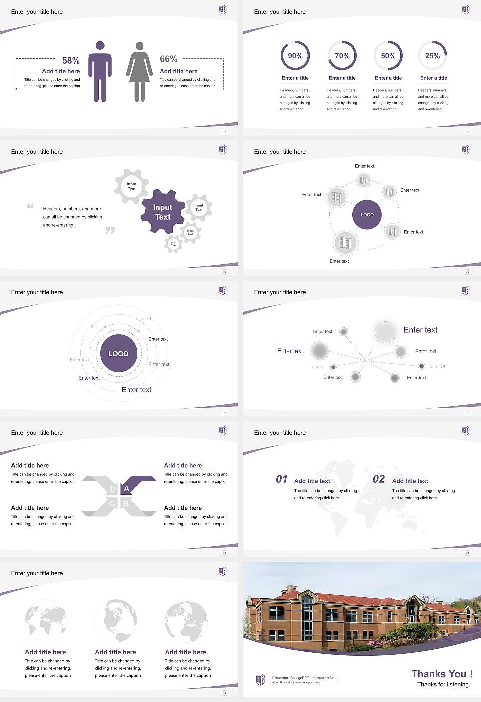 Alfred University Course/Courseware Creation PPT Template16:9 ratio PPT effect preview image4