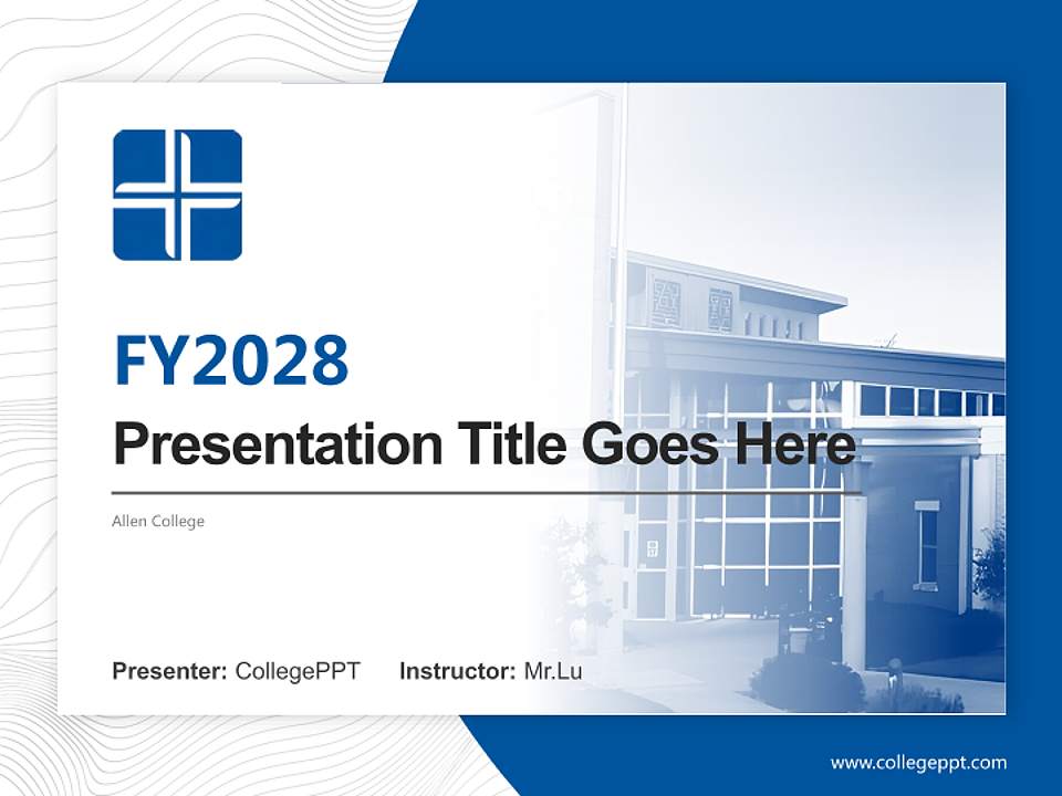 Allen College Academic Presentation/Research Findings Report PPT Template4:3 ratio PPT effect preview image5