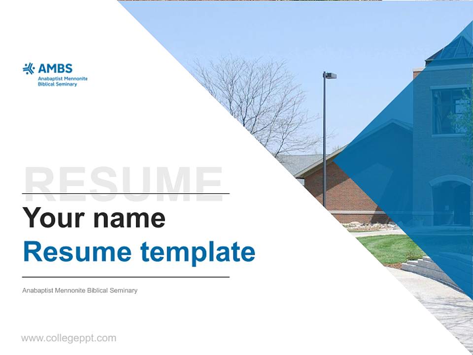 Anabaptist Mennonite Biblical Seminary Resume PPT Template4:3 ratio PPT effect preview image5