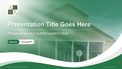 American College of the Building Arts Lecture Sharing and Networking Event PPT Template