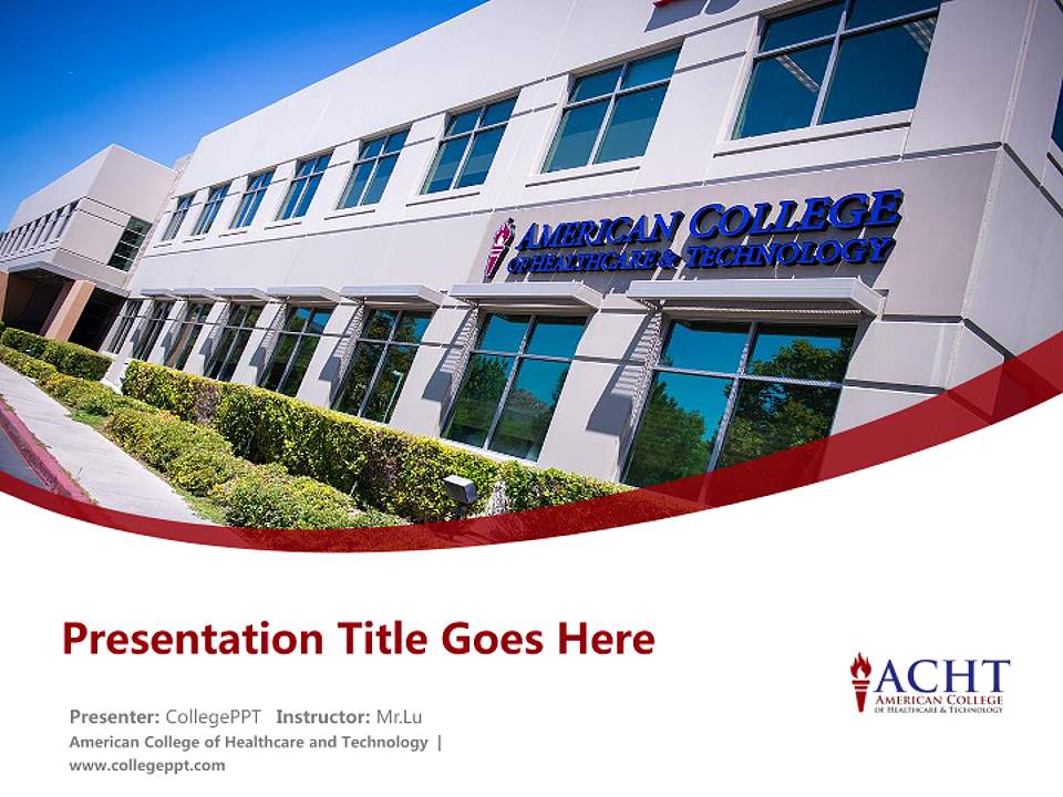 American College of Healthcare and Technology Course/Courseware Creation PPT Template4:3 ratio PPT effect preview image5