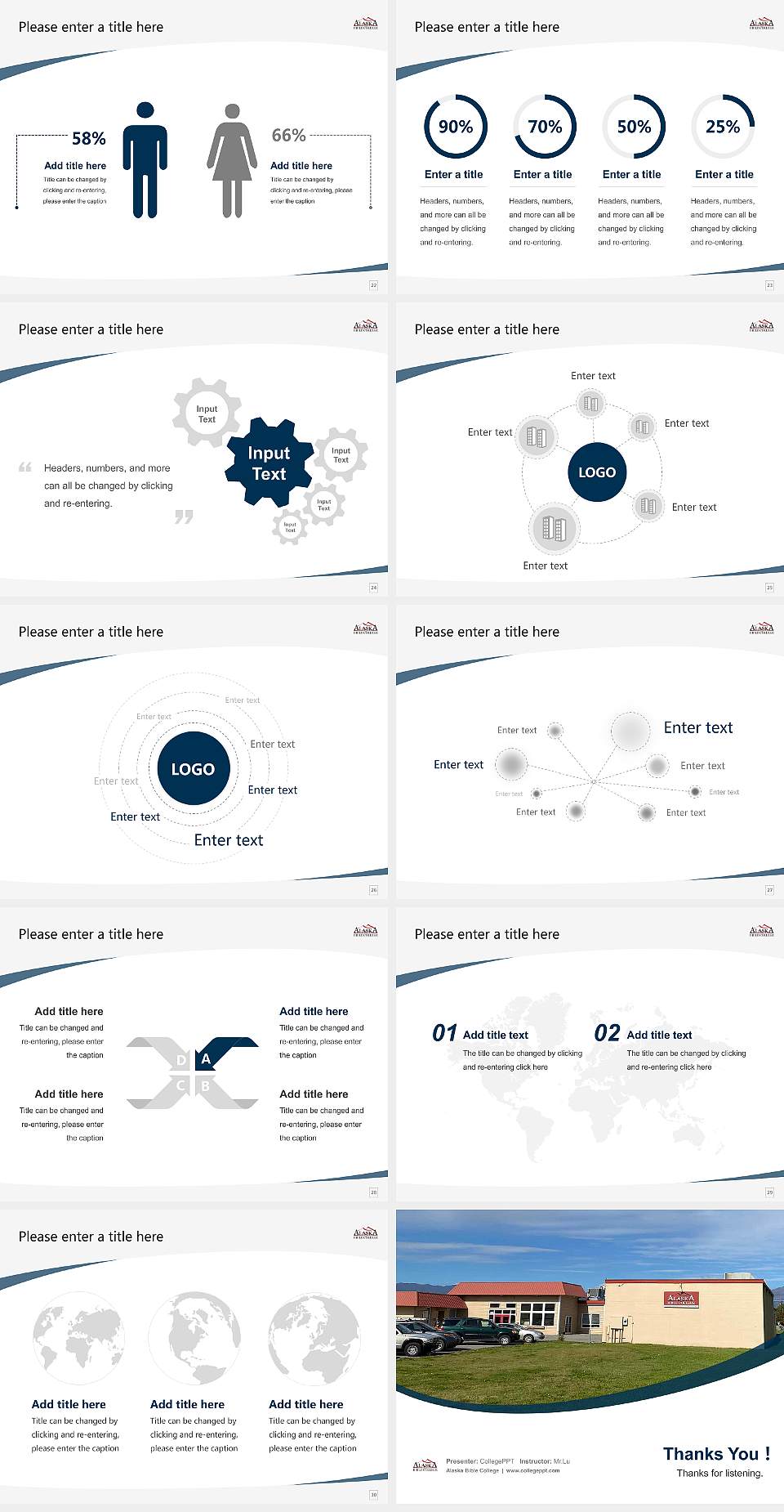 Alaska Bible College Course/Courseware Creation PPT Template4:3 ratio PPT effect preview image4