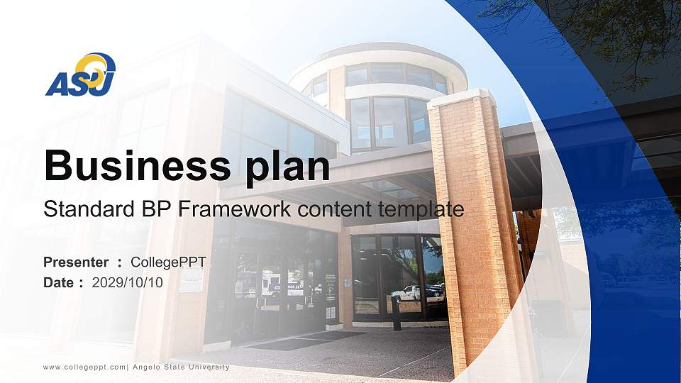 Angelo State University Competition/Entrepreneurship Contest PPT Template16:9 ratio PPT effect preview image