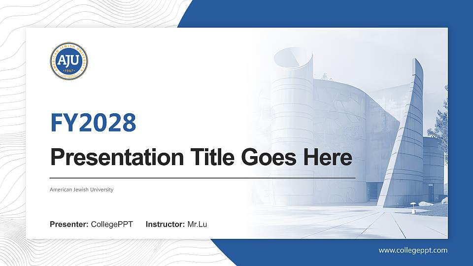 American Jewish University Academic Presentation/Research Findings Report PPT Template16:9 ratio PPT effect preview image