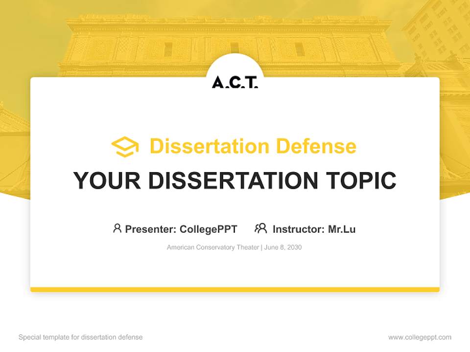American Conservatory Theater Graduation Thesis Defense PPT Template4:3 ratio PPT effect preview image7